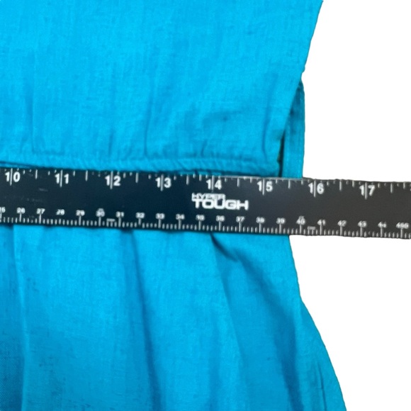 Vintage 80s bright blue linen blend women’s maxi dress SZ 10 - Picture 11 of 12